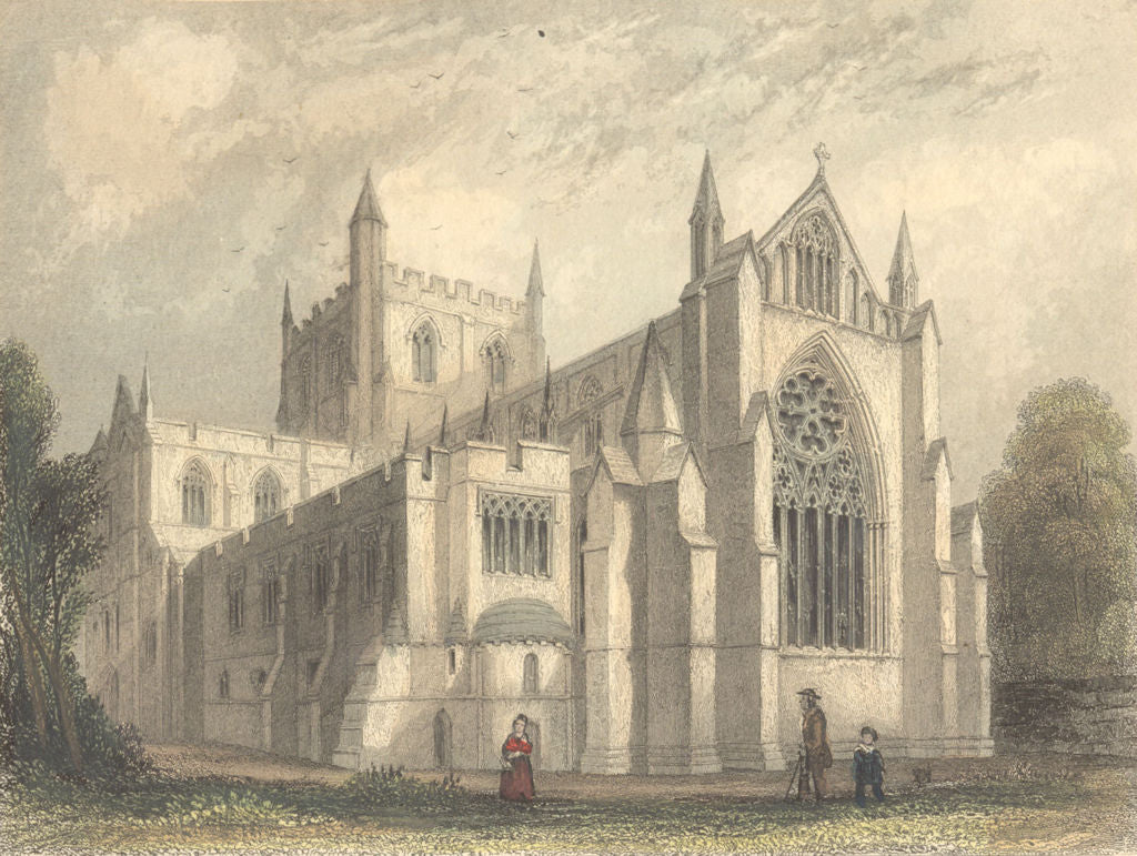 YORKS. Ripon Cathedral east view 1850 old antique vintage print picture